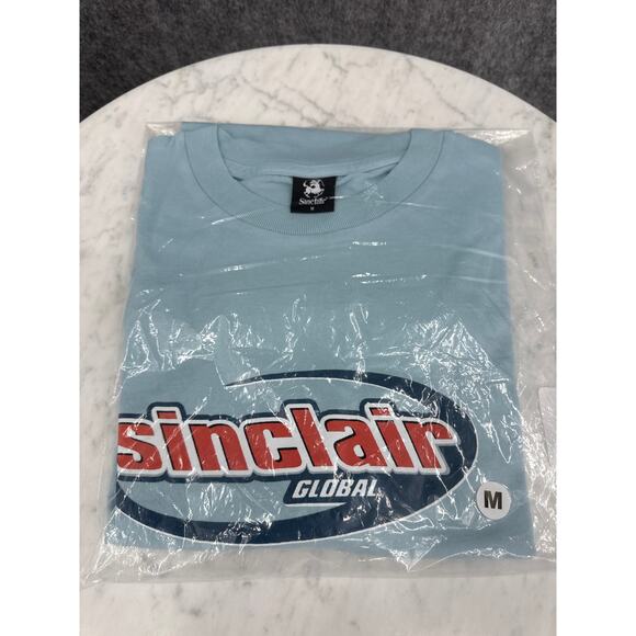 Sinclair Italic Logo Tee Shirt Light Blue Medium NEW - Picture 3 of 4